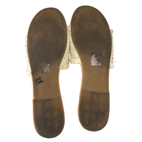 J. Crew Factory Raffia Straw Natural Slides Sandals Women's Size 8.5 - Picture 6 of 10